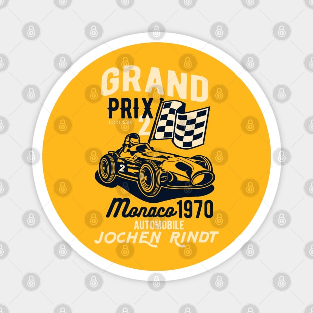 1970 Racing Car Grand Prix of Monaco Magnet by MotorManiac
